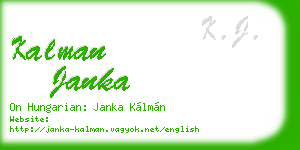 kalman janka business card